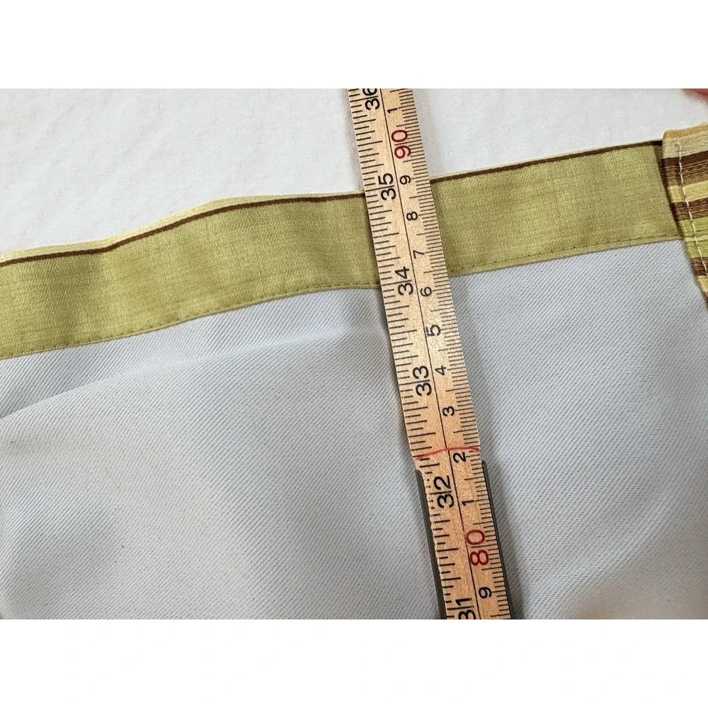 Green Brown Beige Stripe Valances set of two classic‎ Waverly quality no tag